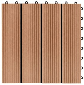 vidaXL Πλακάκια Deck 22 τεμ. Χρώμα Teak 30 x 30 εκ. 2 μ² από WPC