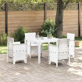 vidaXL Τραπέζι Κήπου Λευκό 100 x 100 x 73 εκ συνθετικό ρατάν