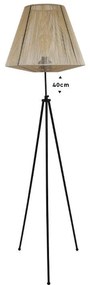 Φωτιστικό Δαπέδου Cord Fylliana Μαύρο - Κρέμ 42x140 εκ. 42x42x140 εκ.