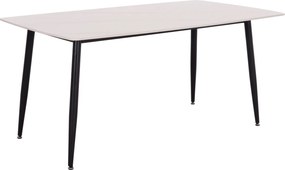Τραπέζι Rav λευκό μαρμάρου sintered stone-μαύρο μέταλλο 160x90x75