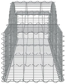 Συρματοκιβώτια Τοξωτά 5 τεμ. 200x50x40/60 εκ. Γαλβαν. Ατσάλι - Ασήμι