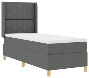 vidaXL Κρεβάτι Box Spring με Στρώμα Σκούρο Γκρι 80x200 εκ. Ύφασμα