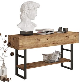 Κονσόλα Vien pakoworld oak-μαύρο 139x43x75,5εκ