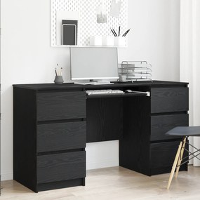 vidaXL Γραφεία 2 τεμάχια Μαύρο Δρύς 140x50x76 εκ Κατασκευασμένο ξύλο