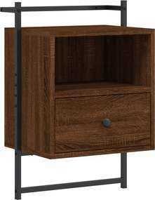 vidaXL Κομοδίνα Επιτοίχια 2 τεμ. Καφέ Δρυς 40x30x61 εκ. Επεξ. Ξύλο
