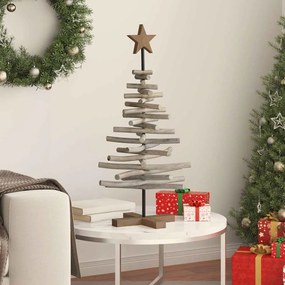 vidaXL Χριστουγεννιάτικο Δέντρο με βάση Καφέ 90 cm Μασίφ ξύλο teak