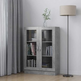 vidaXL Βιτρίνα Γκρι του Σκυροδέματος 82,5 x 30,5 x 115 εκ. Επεξ. Ξύλο