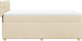 vidaXL Κρεβάτι Boxspring με Στρώμα Κρεμ 80 x 200 εκ. Υφασμάτινο