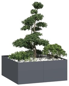 Ζαρντινιέρα Ανθρακί 100x100x40 εκ. από Χάλυβα