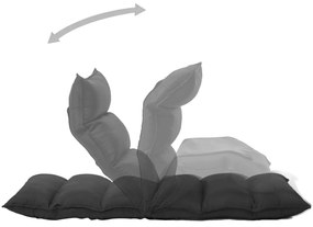 vidaXL Καρέκλα Δαπέδου Πτυσσόμενη Μαύρη Υφασμάτινη