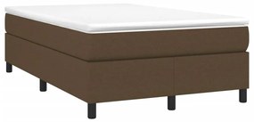 Κρεβάτι Boxspring με Στρώμα Σκούρο Καφέ 120x190 εκ Υφασμάτινο - Καφέ