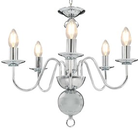 vidaXL Πολυέλαιος Ασημί με 5 Ντουί Ε14