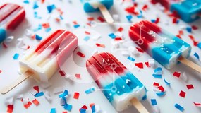 Intra Συλλεκτικό Ξύλινο Παζλ Plywood  4mm - Πολύχρωμα Popsicles για πατριωτικές γιορτές Σε Ξύλινο Κουτί - Διαστάσεις Puzzle: 10x10 cm – 25 κομμάτια