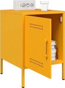 vidaXL Κομοδίνο Μουσταρδί 36x39x50,5 εκ. από Χάλυβα