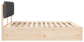 vidaXL Σκελετός Κρεβατιού με Επενδεδυμένο Κεφαλάρι Σκούρο Γκρι