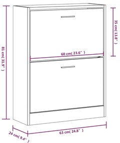 ΠΑΠΟΥΤΣΟΘΗΚΗ ΓΥΑΛΙΣΤΕΡΟ ΛΕΥΚΟ 63X24X81 ΕΚ. ΕΠΕΞΕΡΓΑΣΜΕΝΟ ΞΥΛΟ 342560