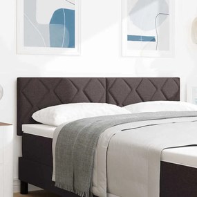 vidaXL Κεφαλάρι με φώτα λωρίδας LED με κεφαλάρι Καφέ 144 cm ύφασμα