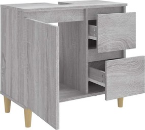 vidaXL Ντουλάπι Μπάνιου Γκρι Sonoma 65x33x60 εκ. Επεξεργασμένο Ξύλο