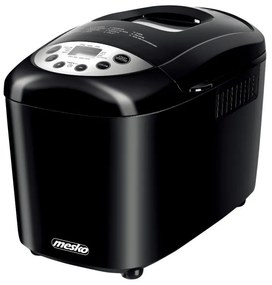 Αρτοπαρασκευαστής Mesko MS 6022, 1/1,5 kg, 850 W, 15 προγράμματα, Οθόνη LCD, Διπλό μίξερ, Αφαιρούμενο καλάθι, Μαύρο