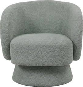 Πολυθρόνα περιστρεφόμενη Kreslo pakoworld μπουκλέ ύφασμα σε φυστικί απόχρωση 78x81x77εκ