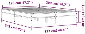 ΠΛΑΙΣΙΟ ΚΡΕΒΑΤΙΟΥ ΚΑΠΝΙΣΤΗ ΔΡΥΣ 120X200ΕΚ. ΕΠΕΞ. ΞΥΛΟ &amp; ΜΕΤΑΛΛΟ 845023