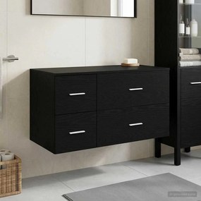 vidaXL Σετ Επίπλων Μπάνιου 2 τμχ. Μαύρη Δρυς Επεξεργασμένο Ξύλο