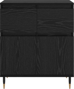 vidaXL Πλαϊνό γραφείο με συρτάρι Μαύρη Οξυά 60 x 35 x 70 cm