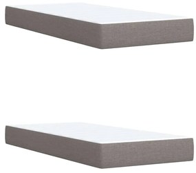 Κρεβάτι Boxspring με Στρώμα Taupe 200x200 εκ. Υφασμάτινο - Μπεζ-Γκρι