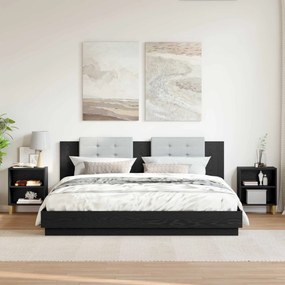 vidaXL Ντουλάπι κρεβατιού 2 τμχ. Μαύρη Οξυά 40 x 30 x 50 cm