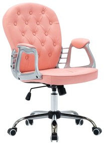 vidaXL Καρέκλα Γραφείου Περιστρεφόμενη Ροζ από Συνθετικό Δέρμα