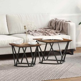 vidaXL Σετ βοηθητικά τραπεζάκια 2 pcs Καπνιστή δρυς 50 x 50 x 40 cm