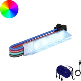 vidaXL Λωρίδα LED 12 pcs Μαύρο και Πολύχρωμο 1745 χιλιοστά