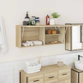 vidaXL Ντουλάπι τοίχου μπάνιου Sonoma Oak 100x25x40 cm