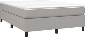 vidaXL Κρεβάτι Boxspring με Στρώμα Ανοιχτό Γκρι 140x190 εκ. Υφασμάτινο