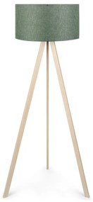 Megapap Φωτιστικό Δαπέδου Rosling Mdf/ύφασμα Pvc Φυσικό/ Χακί 38x38x140εκ.