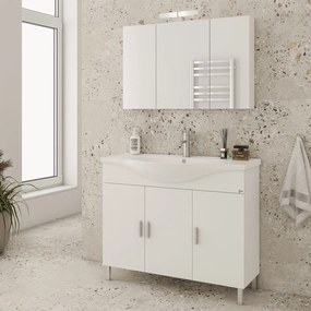 Drop Luna 100 White Gloss 100x46 - Πάγκος με Νιπτήρα &amp; Κρυφοντουλαπο