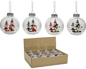 Χριστουγεννιάτικη Μπάλα 80mm Σε 4 Σχέδια