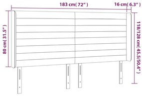 Κεφαλάρι με Πτερύγια Taupe 183x16x118/128 εκ. Υφασμάτινο - Μπεζ-Γκρι