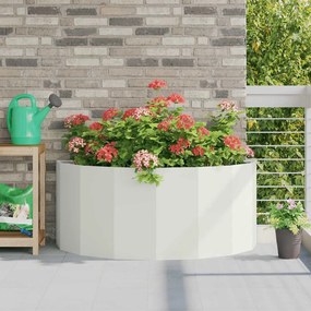 vidaXL Γλάστρα Λευκό 120 x 60 x 50 εκ. Ατσάλι