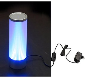 Adeleq Γυάλινος Κύλινδρος Κλειστός Αμμοβολής 8 LED Μπλε 6V 30-9365524