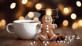 Intra Συλλεκτικό Ξύλινο Παζλ Plywood 4mm - Gingerbread Man και Iced Coffee Cup με εορταστικά στολίδια Σε Ξύλινο Κουτί - Διαστάσεις: 10x10 cm – 25 κομμάτια