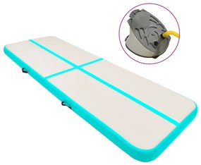 vidaXL Στρώμα Ενόργανης Φουσκωτό Πράσινο 500x100x20 εκ. PVC με Τρόμπα