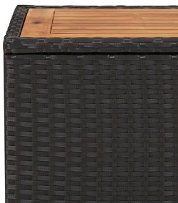 vidaXL Τραπεζάκι με Ξύλινη Επιφάνεια Μαύρο Συνθ. Ρατάν/Μασίφ Ακακία