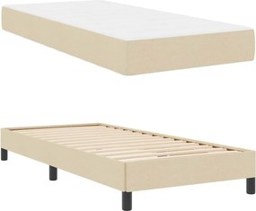vidaXL Κρεβάτι με ελατήρια με στρώμα Κρεμ 90 x 190 cm ύφασμα