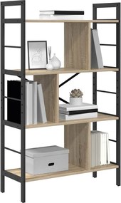 vidaXL Ράφι Βιβλίων Δρύς Sonoma 75 x 30 x 123,5 εκ. Επεξεργασμένο ξύλο