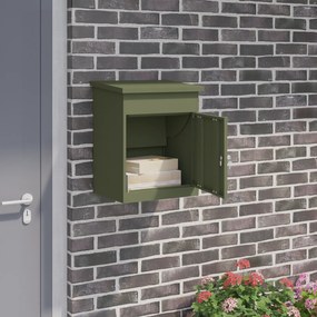 vidaXL Θυρίδα Πακέτων Λαδί 44 x 35 x 59 εκατοστά Ατσάλι