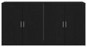 vidaXL Παραδοσιακά Πλευρικά Έπιπλα 2 pcs Μαύρη δρυς 79 x 38 x 80 εκ.