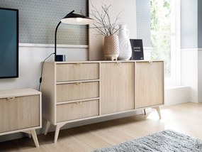 Σιφονιέρα Lima P100, Beige, Ανοιχτό καφέ, Με συρτάρια και ντουλάπια, Αριθμός συρταριών: 3, 80x158x38cm, 51 kg, Ξύλο: Οξιά | Epipla1.gr