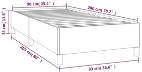 Πλαίσιο Κρεβατιού Σκούρο Καφέ 90x200 εκ. Υφασμάτινο - Καφέ