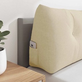 vidaXL Μαξιλάρι Πλάτης Κρεμ 100 x 24 x 50 εκ ύφασμα